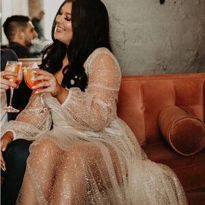 Lulus ivory and cream maxi dress
